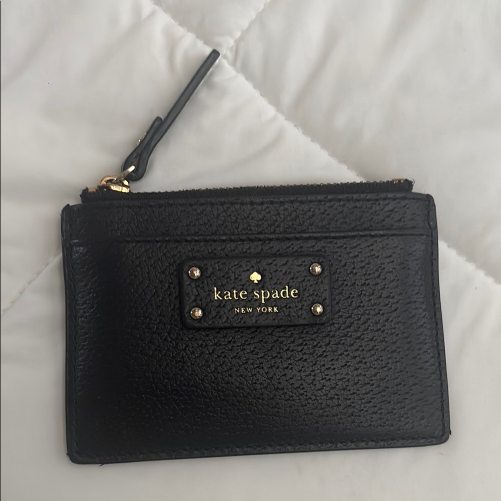 Kate Spade Black Textured Card Wallet